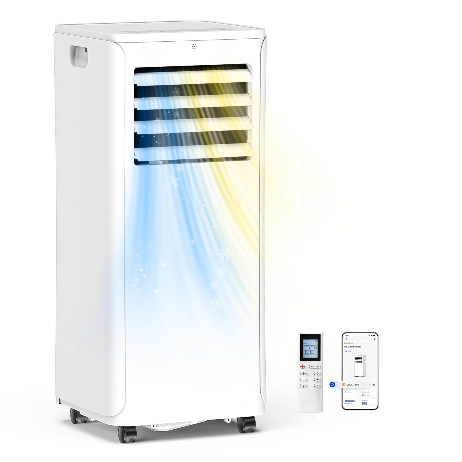 Portable Air Conditioner 12000 BTU WiFi Heat Dehumidifier Fan Remote 3-in-1 Unit
