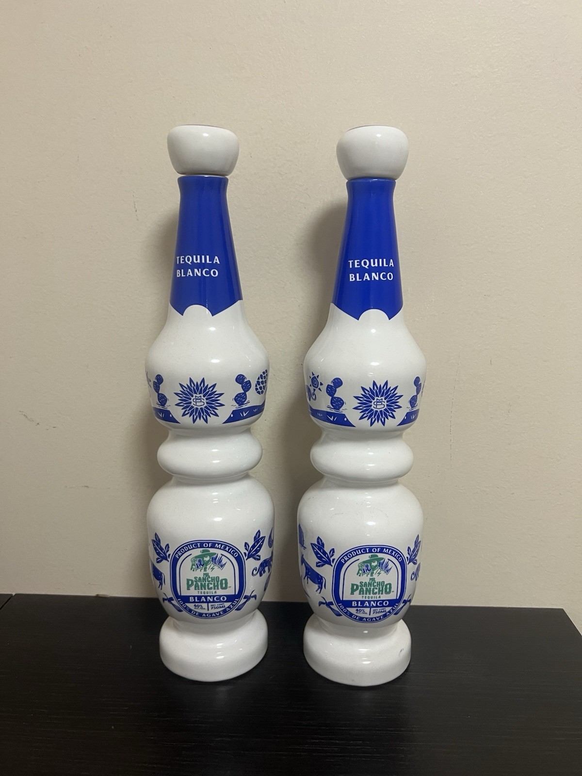 Lot Of 2 Empty Bottle Sancho  Pancho Tequila Blanco Empty Bottle 750 ML Tequila
