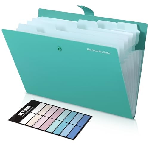7-Pocket Expanding File Folder, Professional Accordion Document Green