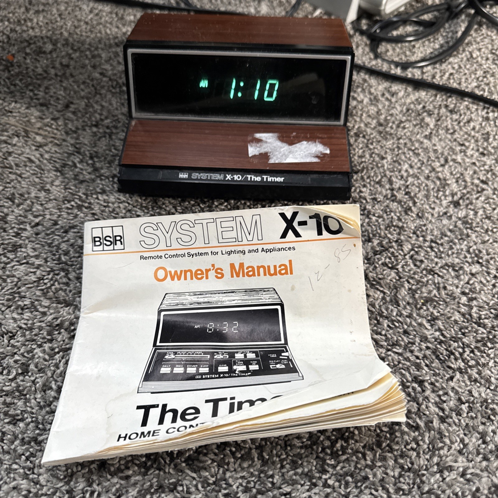 BSR SYSTEM X-10 / The Timer  -  Alarm Clock  / Appliance Control System Manual