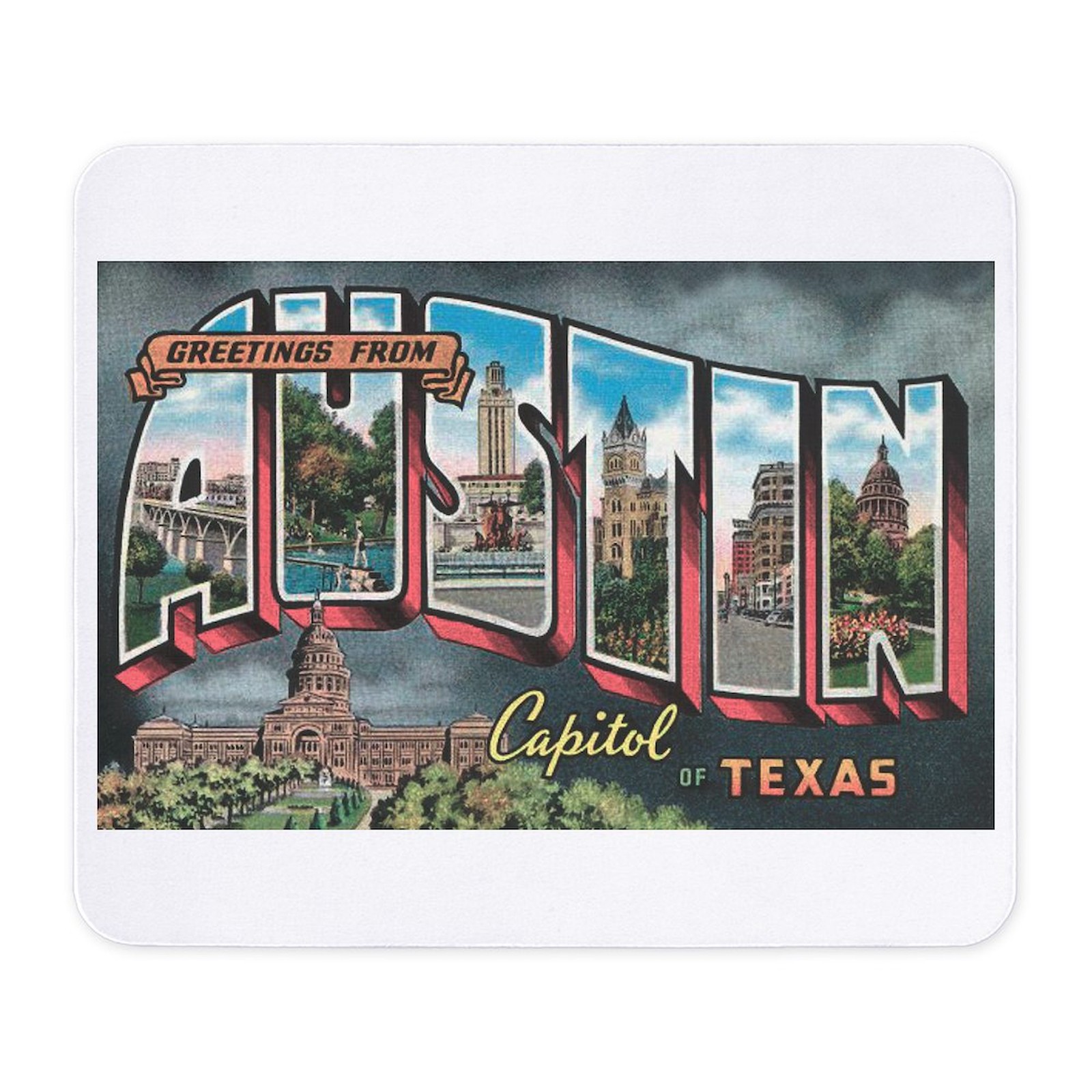 CafePress City Of Austin Postcard Mousepad  (131315752)