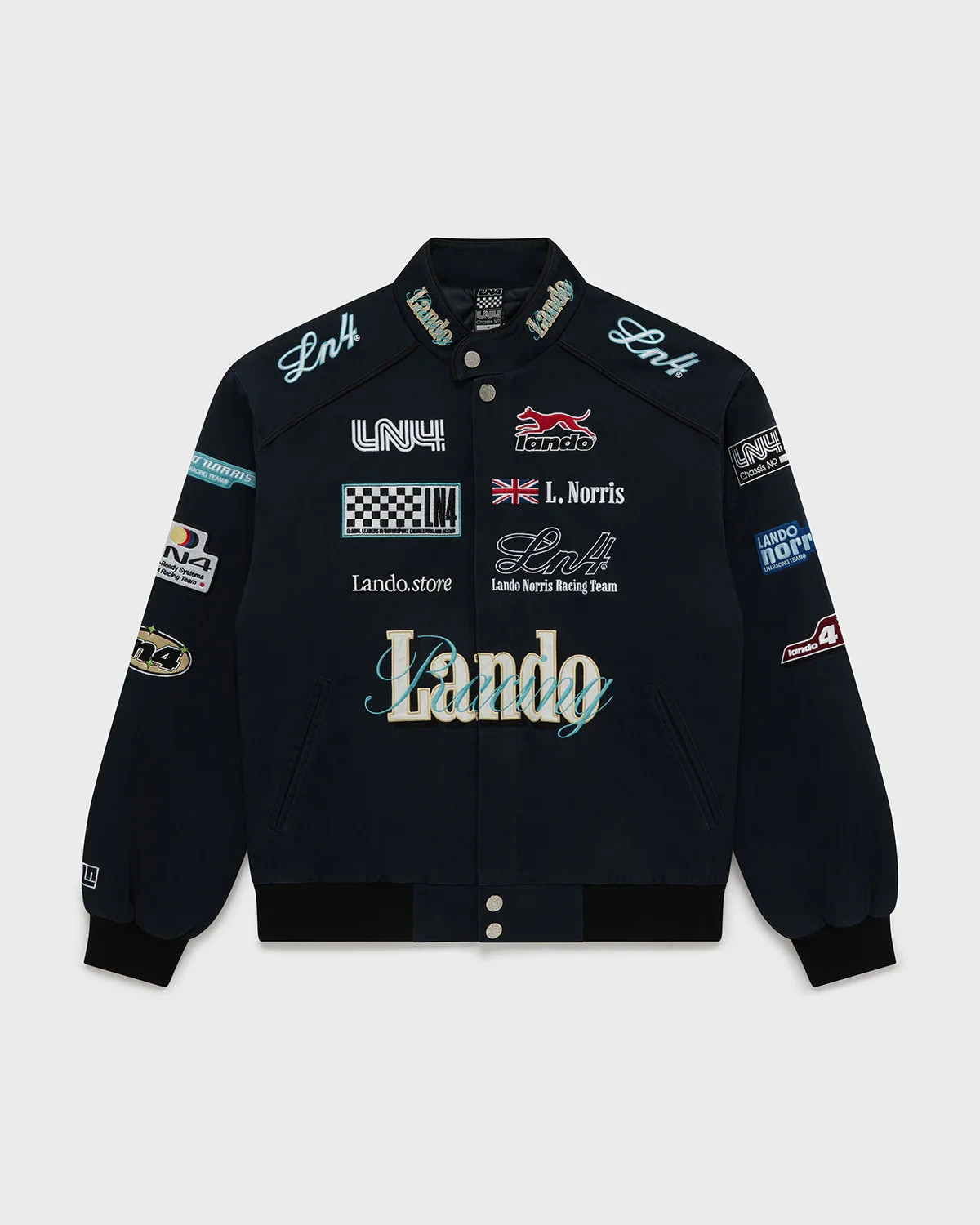 NASCAR Vintage LANDO NORRIS Fully Embroidery Jacket with free (Gift Balaclava)