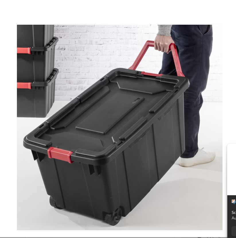 Sterilite Extra-Large Wheeled Industrial Storage Bin, 40 Gallon Durable Plastic