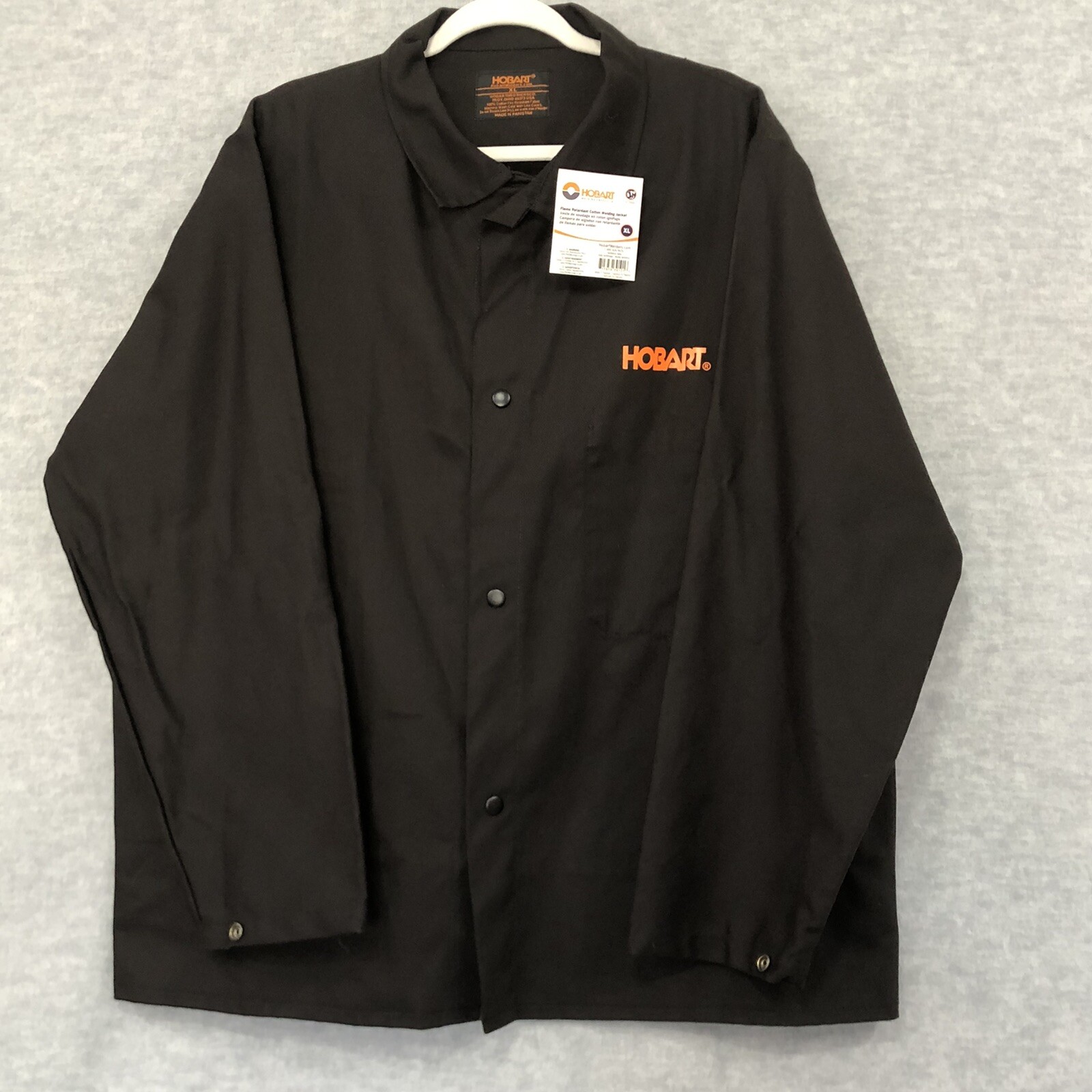 Hobart Welding Jacket Coat Flame-Retardant Cotton Black  X-Large Model #770569