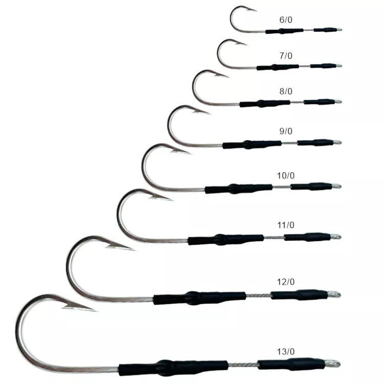 10/0 Stiff Stainless Cable Hook Rig Wahoo Tuna Mahi Marlin Hookset Rigged Lure