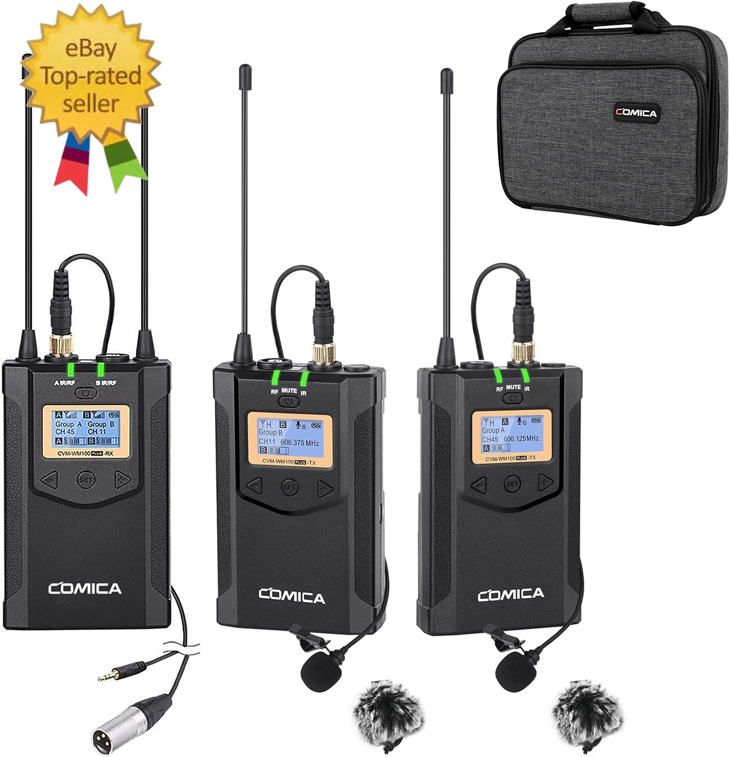 CVM-WM100PLUS - Wireless Microphone System for Cameras, Camcorders, Smartphones,