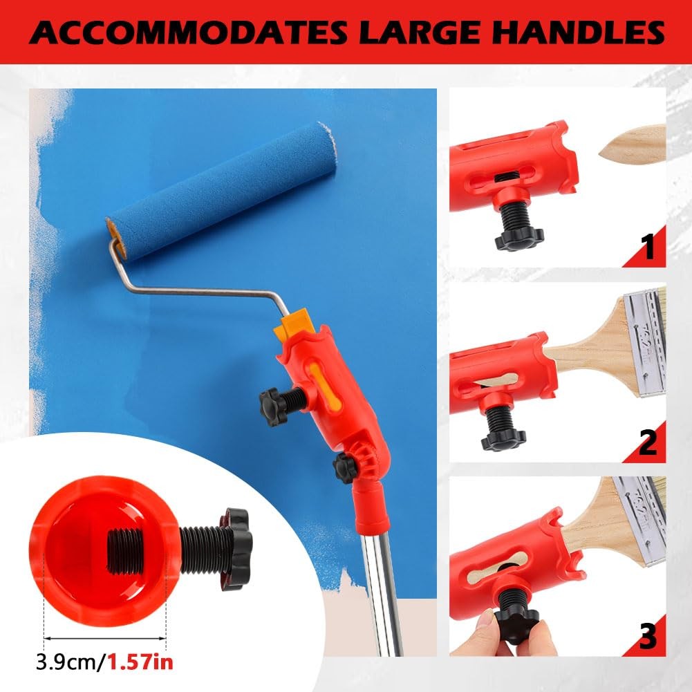 Multi-Angle Paint Brush Extender for High Ceiling,Extension Pole Red