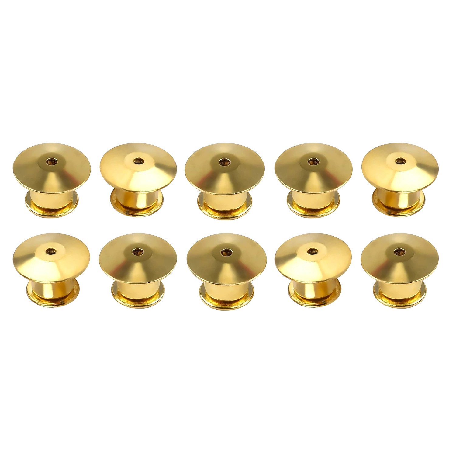 10 Gold Deluxe Safety Locking Pin Backs, Pin Keepers Locking Clasps Scouts Unifo