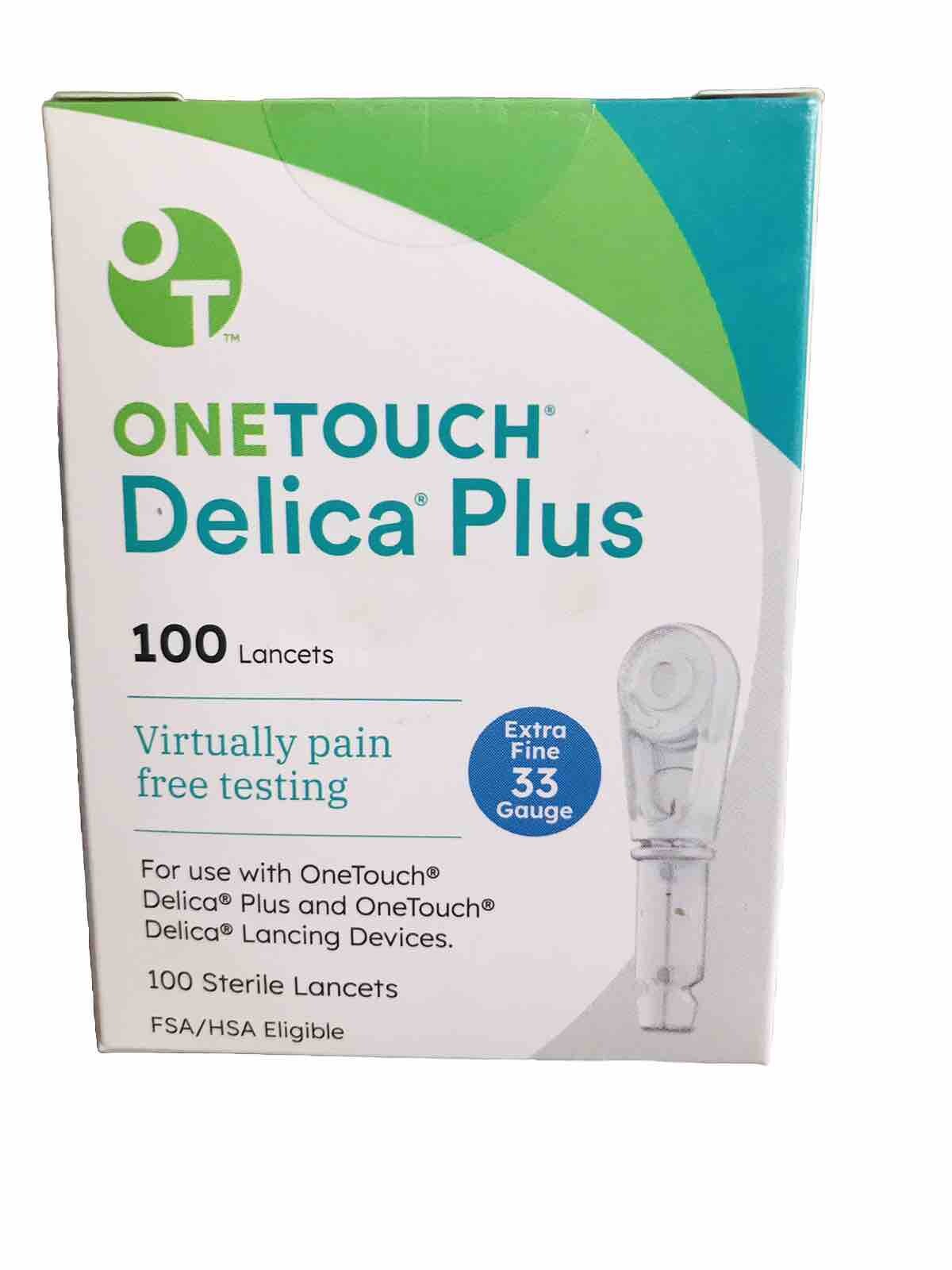ONE TOUCH Delica Plus Lancets 100 Extra Fine 33 Gauge