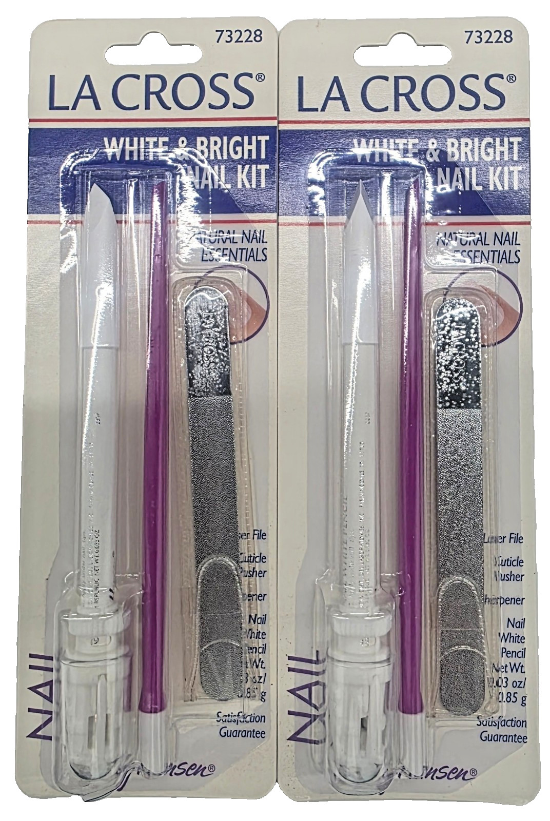2 Pack La Cross Sally Hansen White & Bright Natural Nails Kit Set-73228 (READ!)