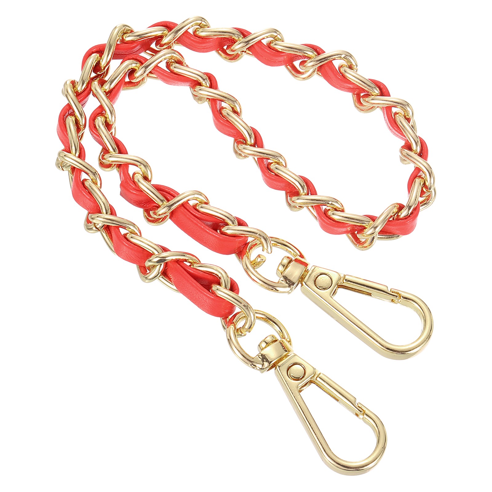 12" Purse Chain Strap, DIY Bag Chain Strap Replacement Adjustable, Red&Gold