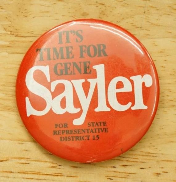 Vintage Pinback Button Oregon Politics Gene Sayler District 15 Representative