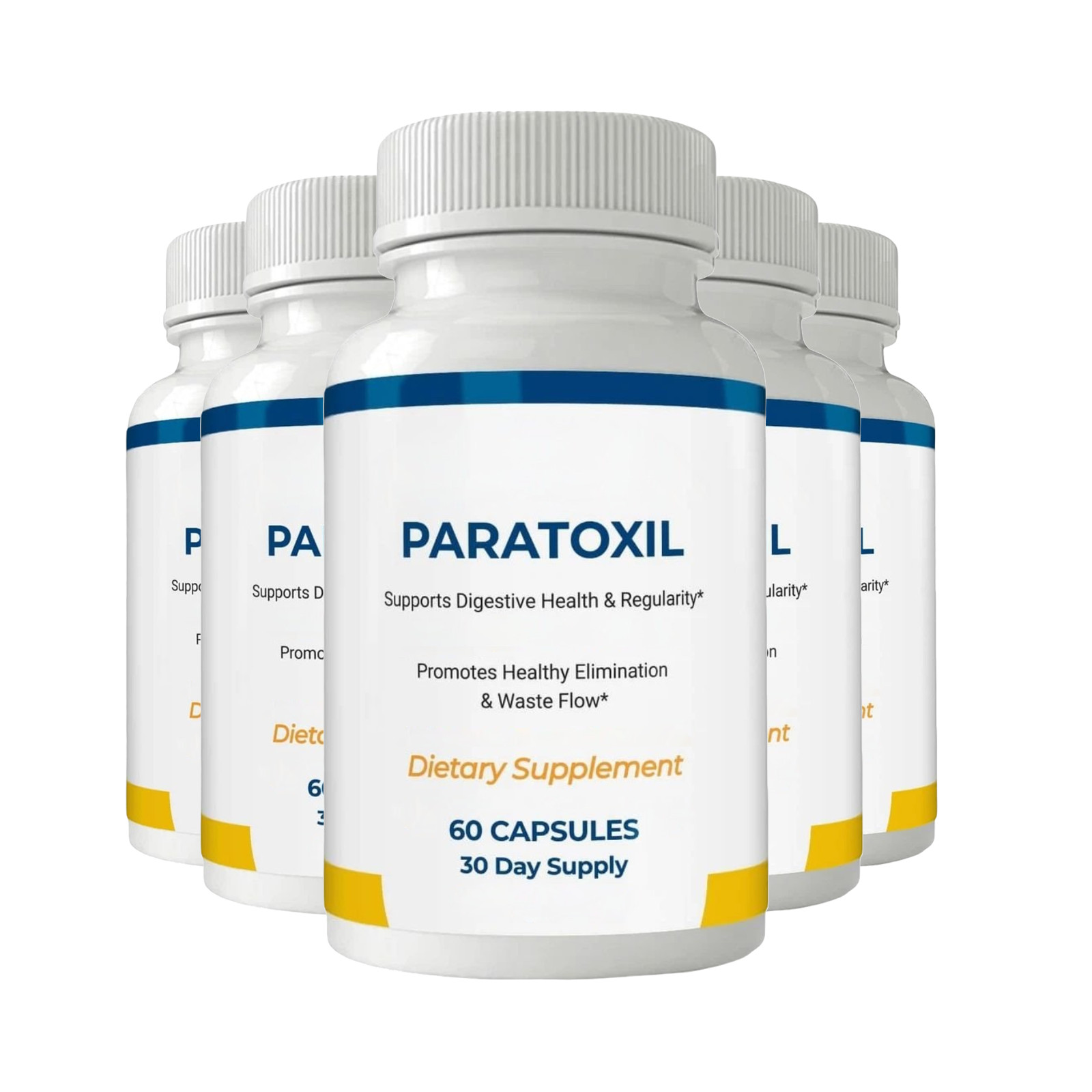 5-Pack Paratoxil - Daily Gut Cleanse Capsules for Healthy Digestion - 300 Caps