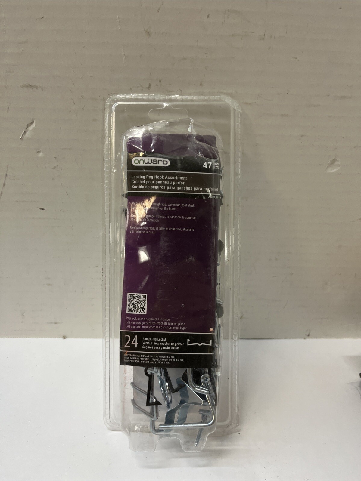 Set Of Locking Pegboard Hooks In Zinc Finish (47-units)