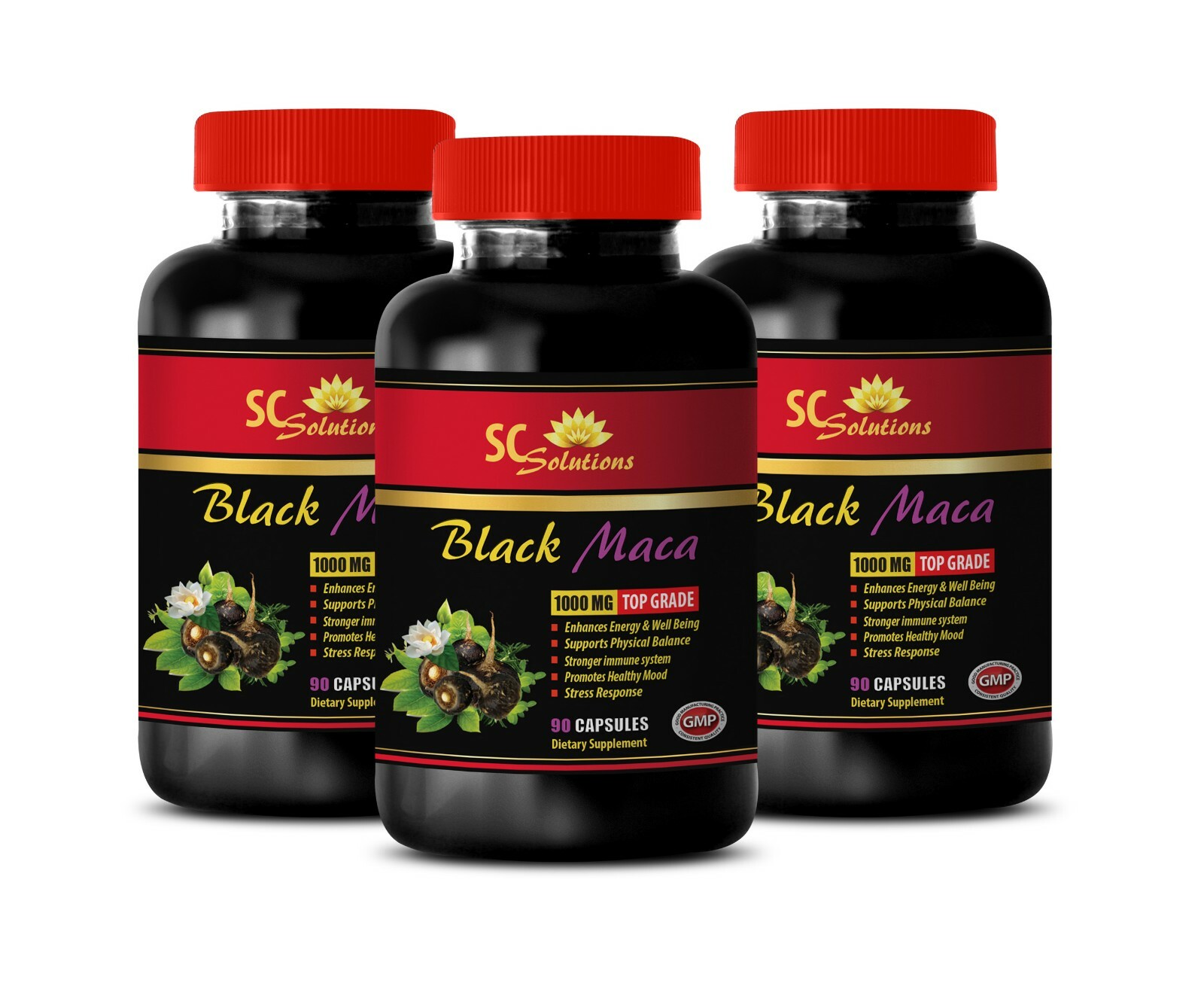 muscle preworkout natural pill - BLACK MACA - energy boost pre workout 3 BOTTLE