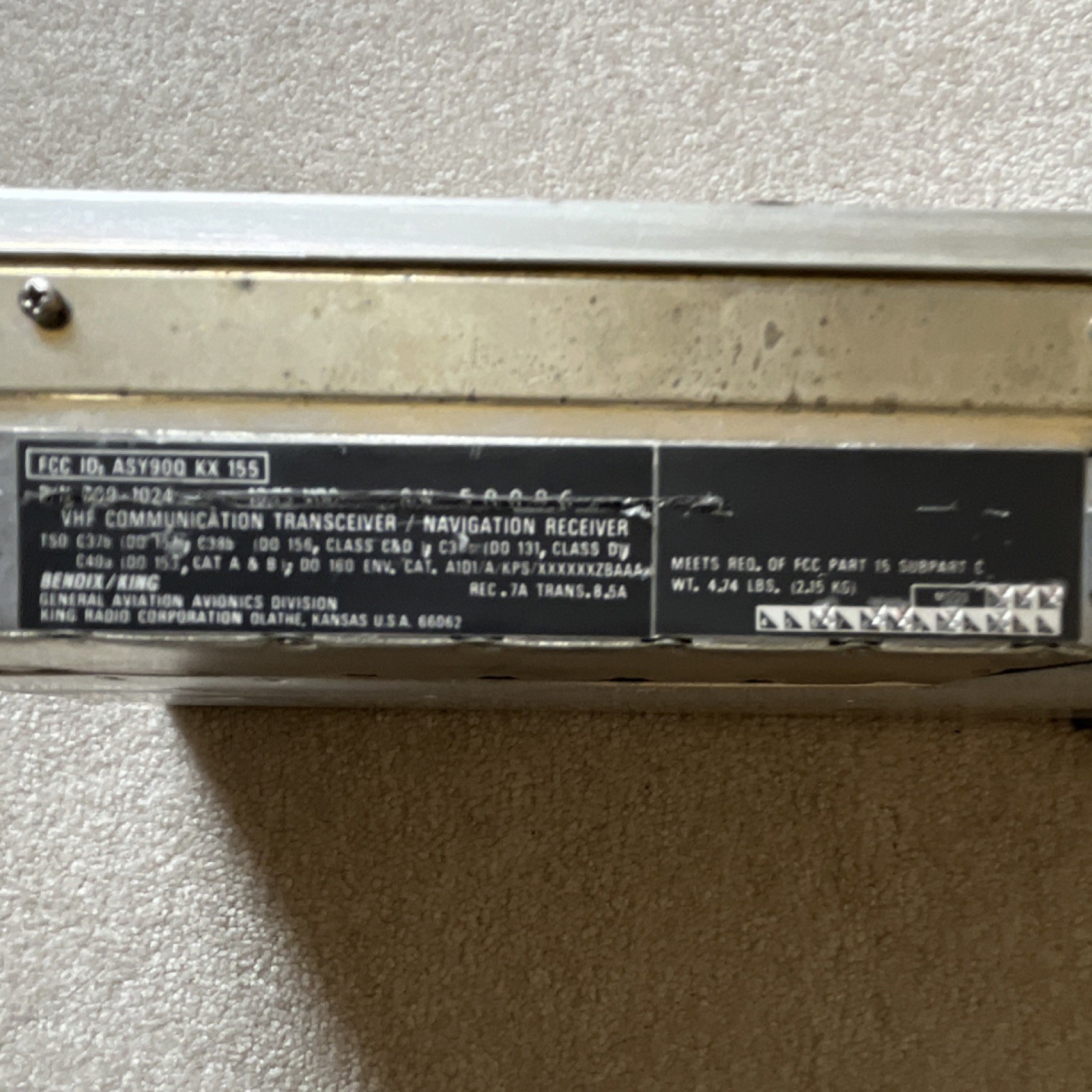 KX155 NAV/COM 14volt