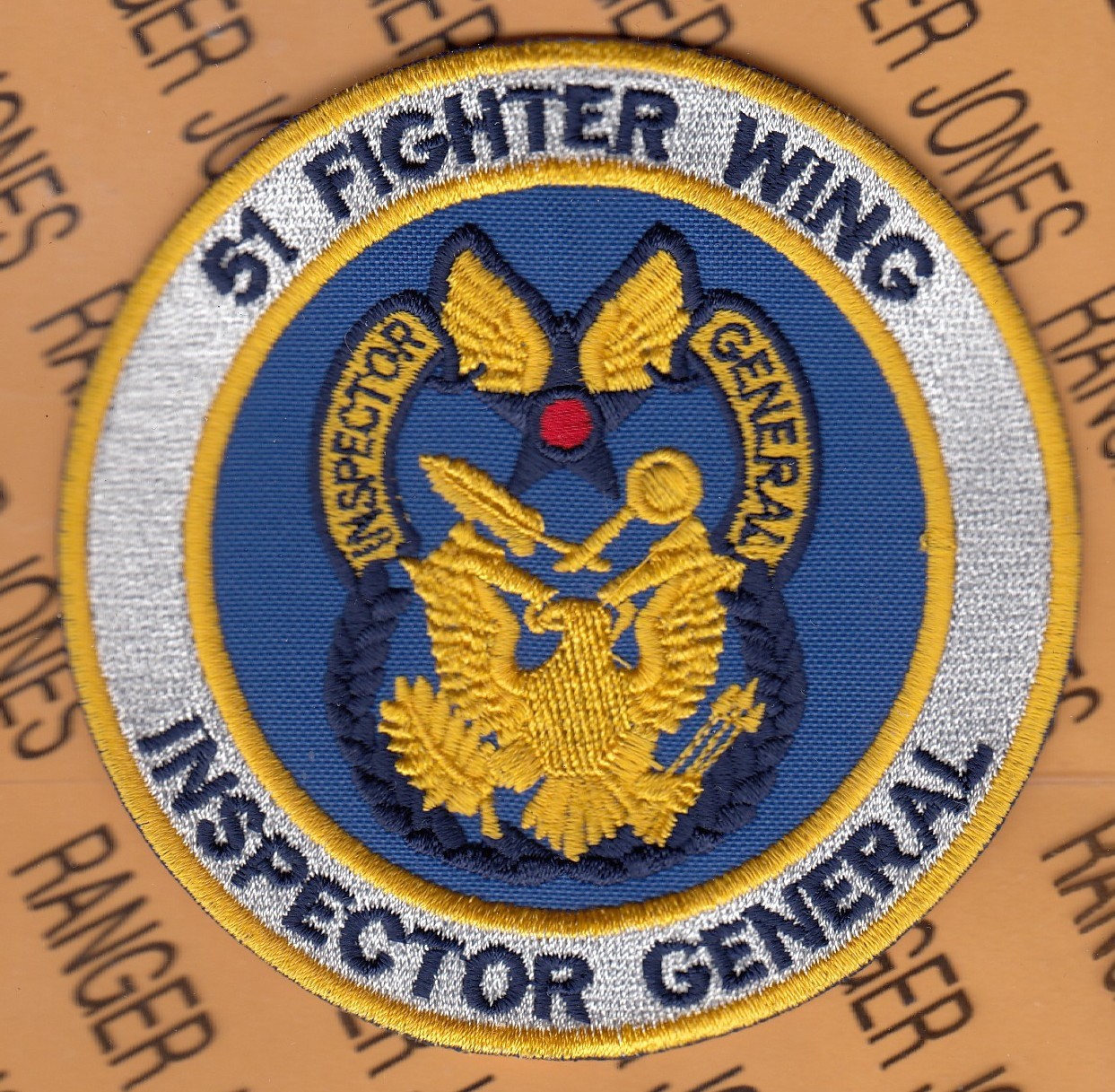 USAF Air Force 51st Fighter Wing FW Inspector General IG ~3.75" patch c/e