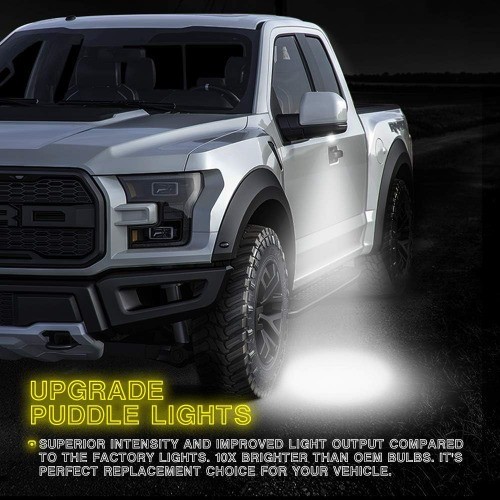Full LED Side Mirror Puddle Light Assembly with 6000K Xenon White Replacement fo