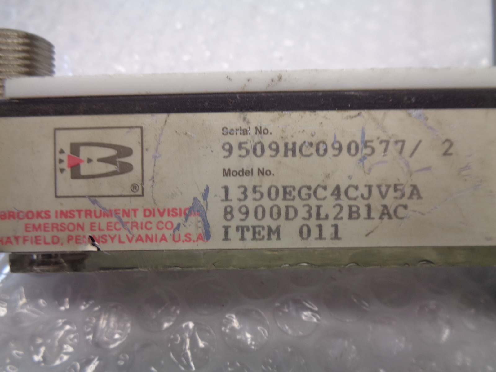 BROOKS INSTRUMENT 1350EGC4CJV5A FLOWMETER NSNP