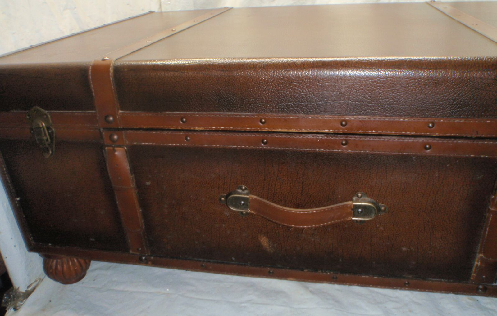 Footstool or Table That Looks Like A Trunk That Has A Drawer In It