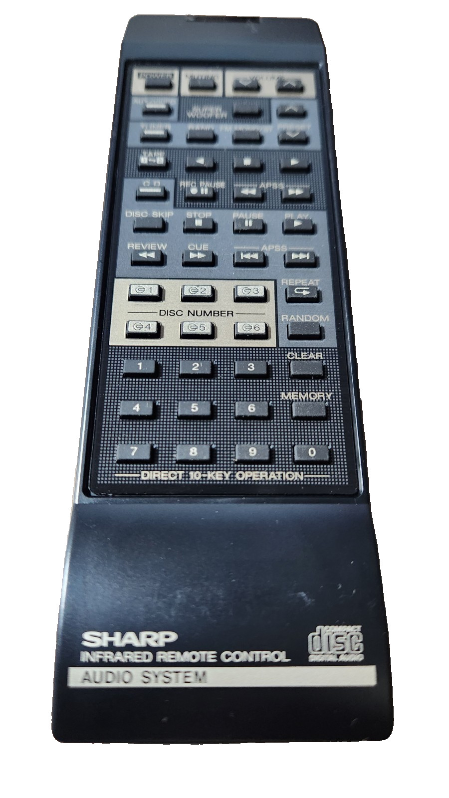 SHARP ORIGINAL REMOTE CONTROL OEM RRMCG0255AFSA USED IN VARIOUS AUDIO COMPONENTS
