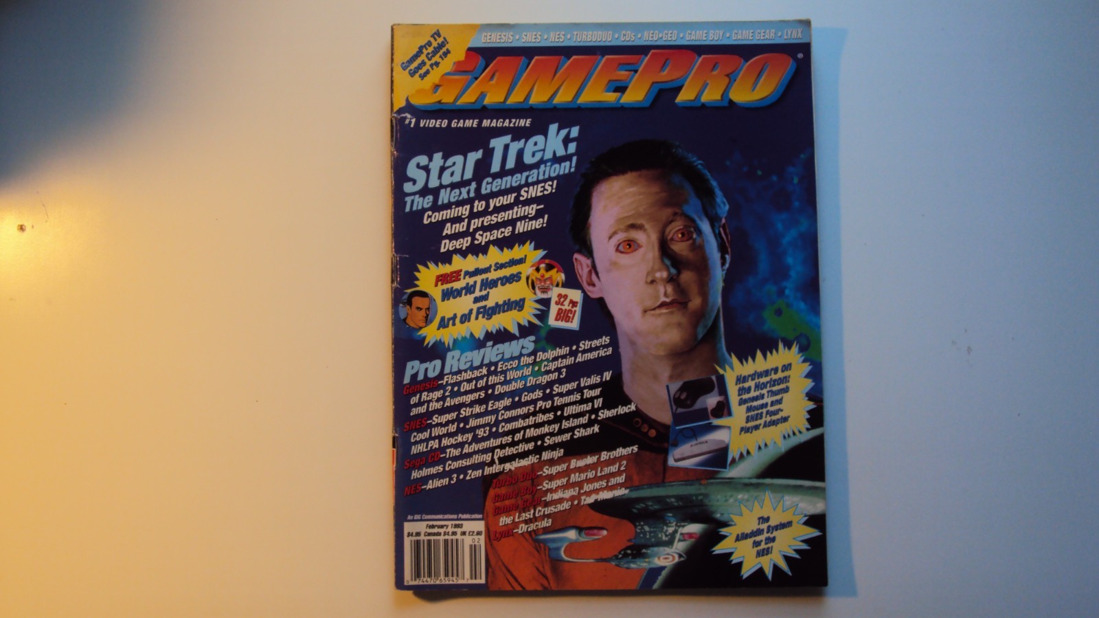 Gamepro February 1993 Magazine With Poster Still Attached - Star Trek