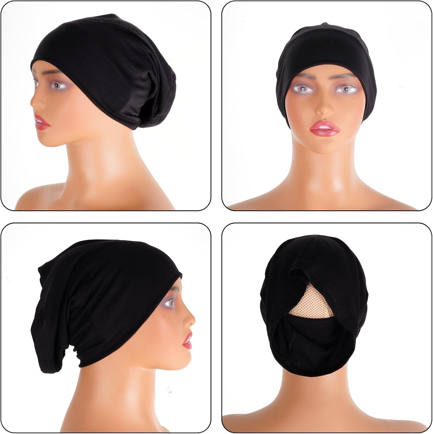 2Pcs Elastic Muslim Women Hijab Underscarf Bonnet Cap Beanies Headwear Headwrap