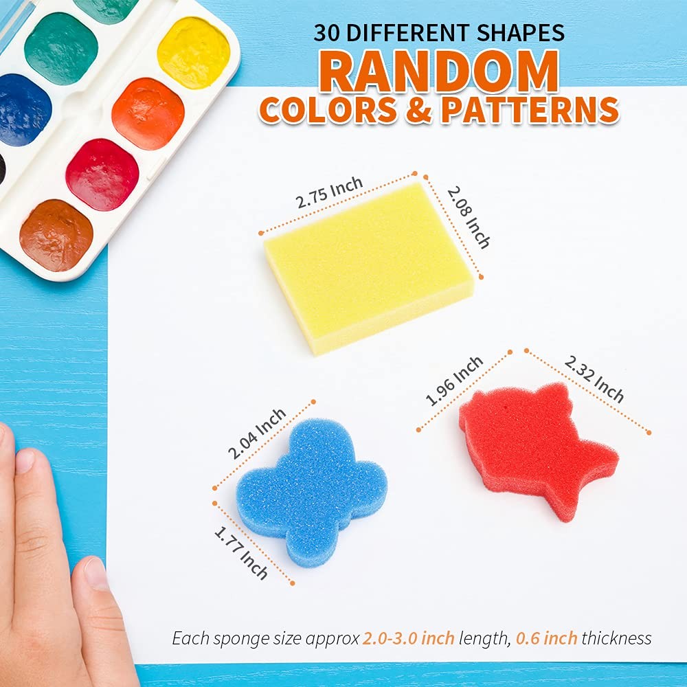 30pcs Sponges for Painting, Shape Sponge, Paint Sponges for Crafts, Foam Spon...