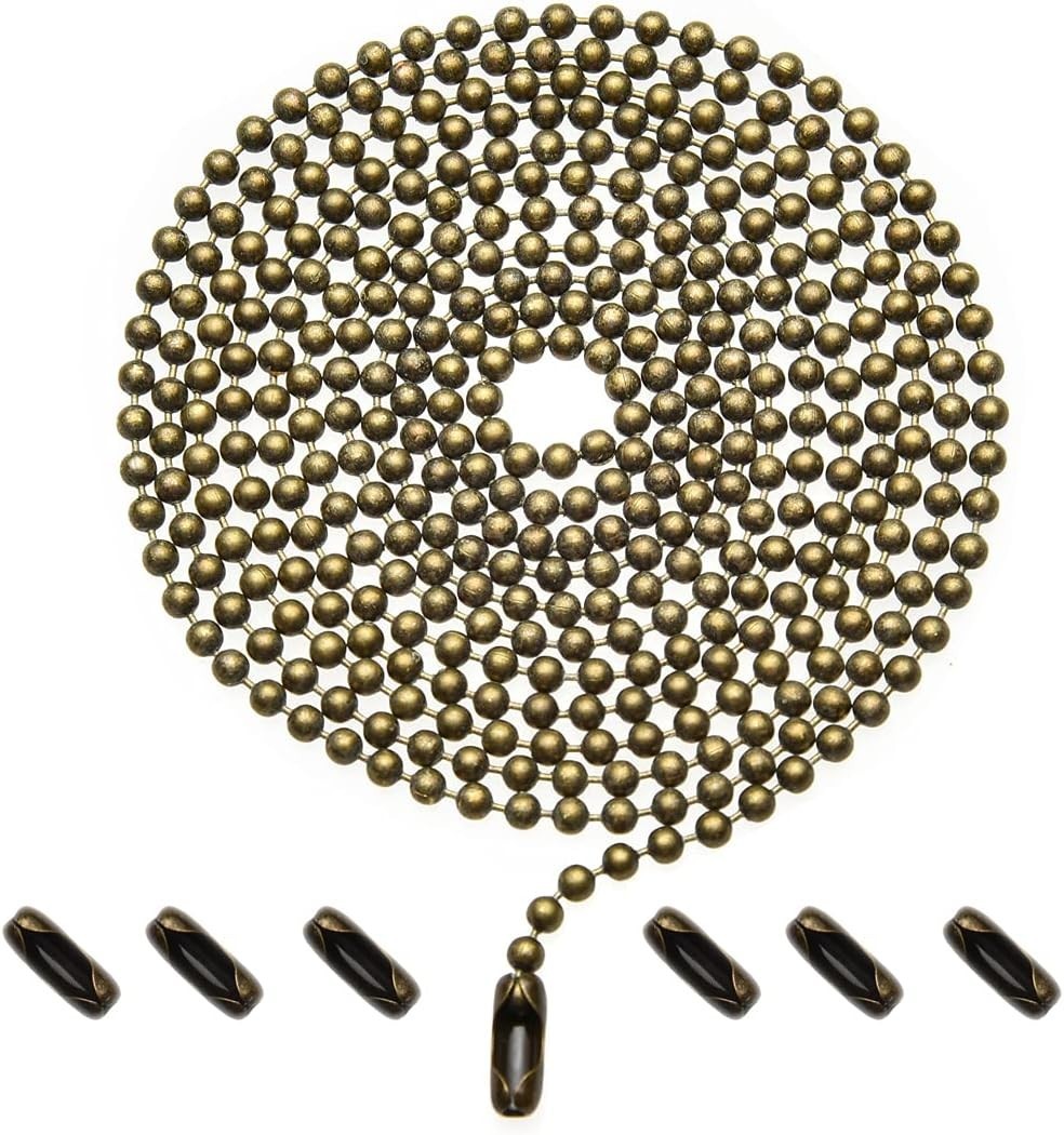 Durable 59-Inch Bronze Pull Chain Extension for Ceiling Fixtures + 6 Connectors