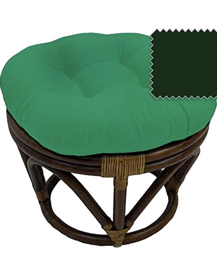 International Caravan Furniture Piece Rattan Footstool with Twill Cushion