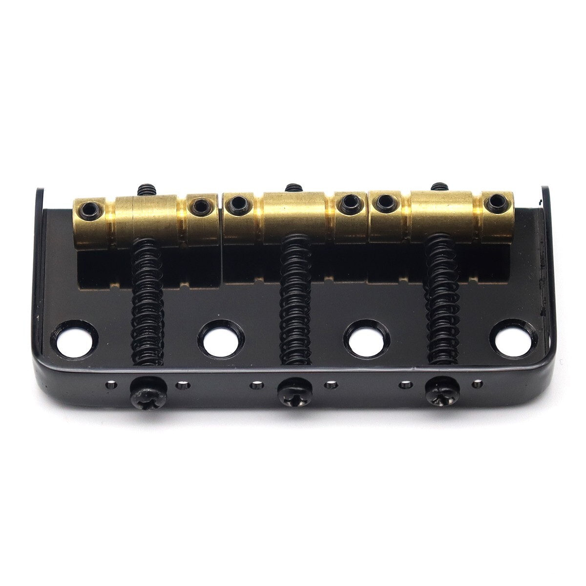 Electric Guitar Fixed Short Bridge Brass Compensated 3-Saddle For Tele Black