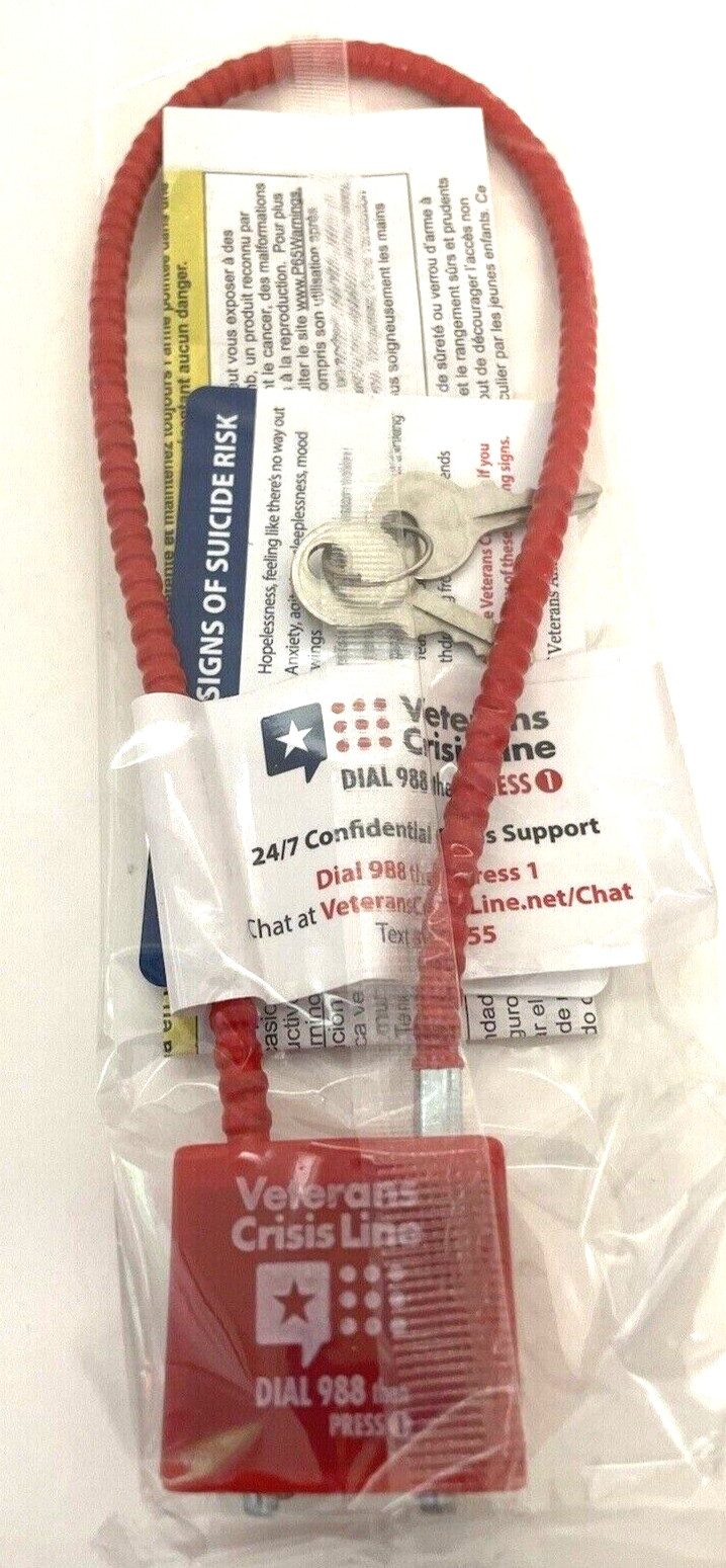 Gun Lock with Keys US Department of Veterans Affairs Gun Safety Red NEW SEALED