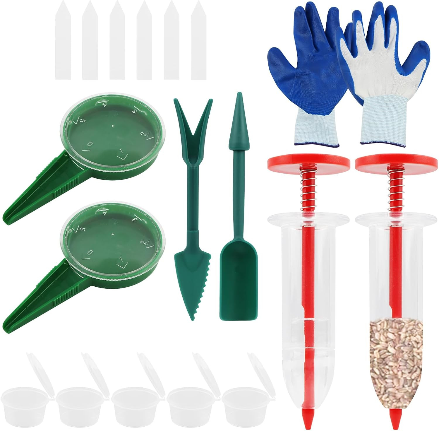 Seed Planter Tool Kit for Tiny Seeds, Hand Seed Dispenser Set with 2 Mini Seeder