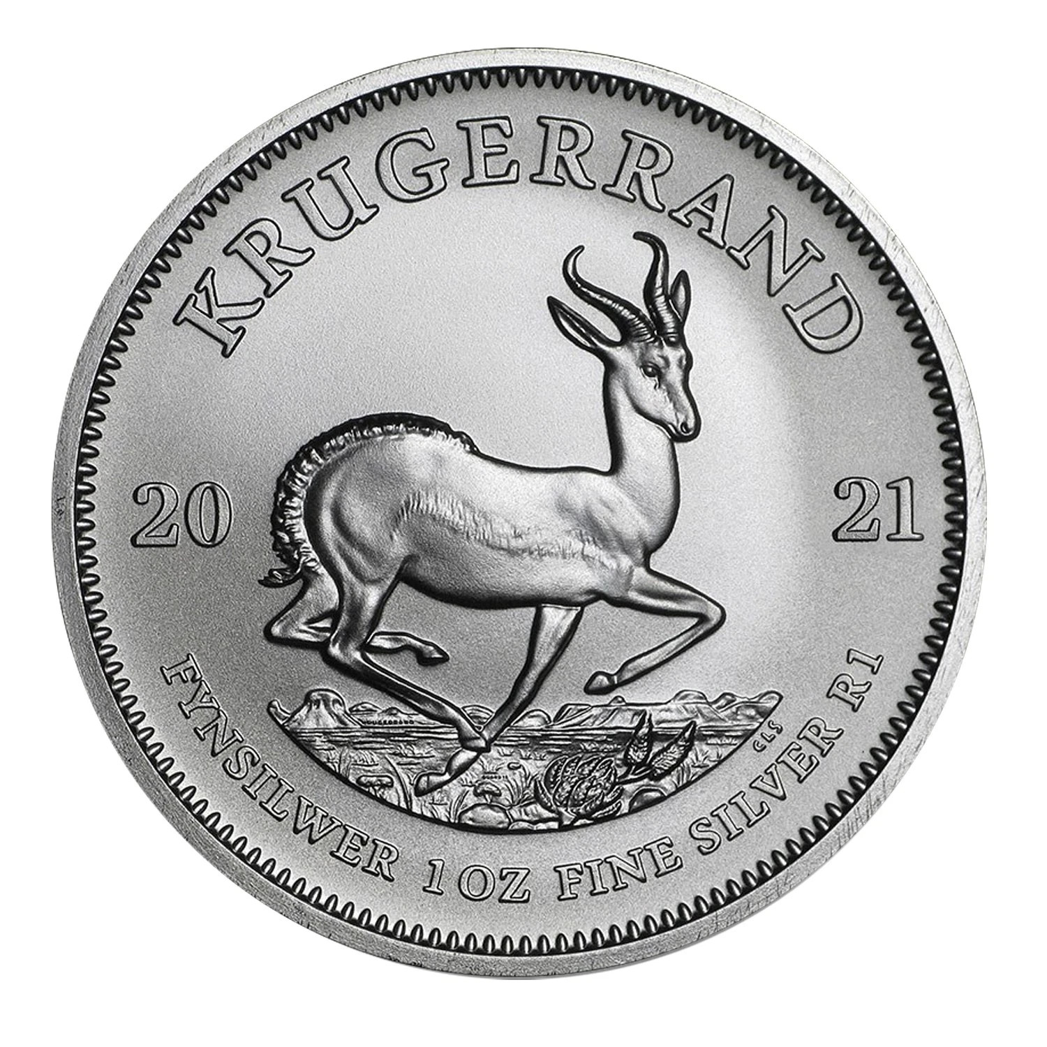 2021 South African Krugerrand BU 1 oz .999 Fine Silver Coin Bullin in a Capsule.