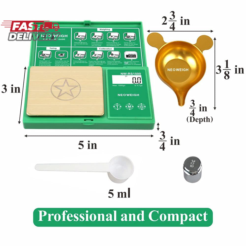 Reloading Scale, Powder Scale for Reloading, 1500 Grains X 0.1 Gn, Digital Powde
