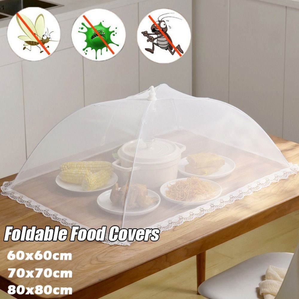 Pop-Up Mesh Food Cover Folding Umbrella Tent For Outdoor Picnic Kitchen Table