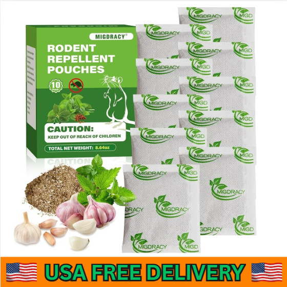 Vamoose Natural Rodent Repellent - 10 Pack Peppermint Oil - Mice & Rat Deterrent