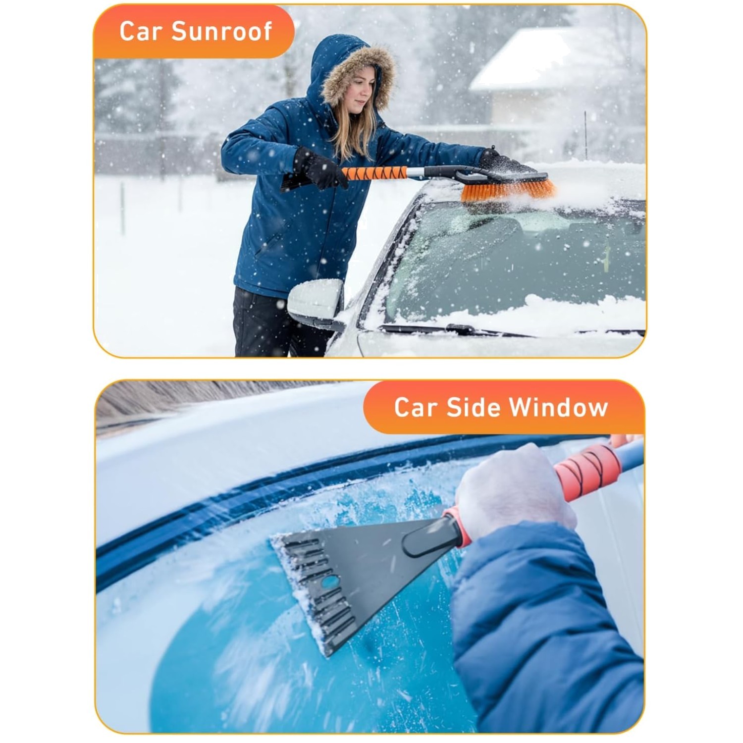 Car Winter Accessories 3 Pack Orange Red Green