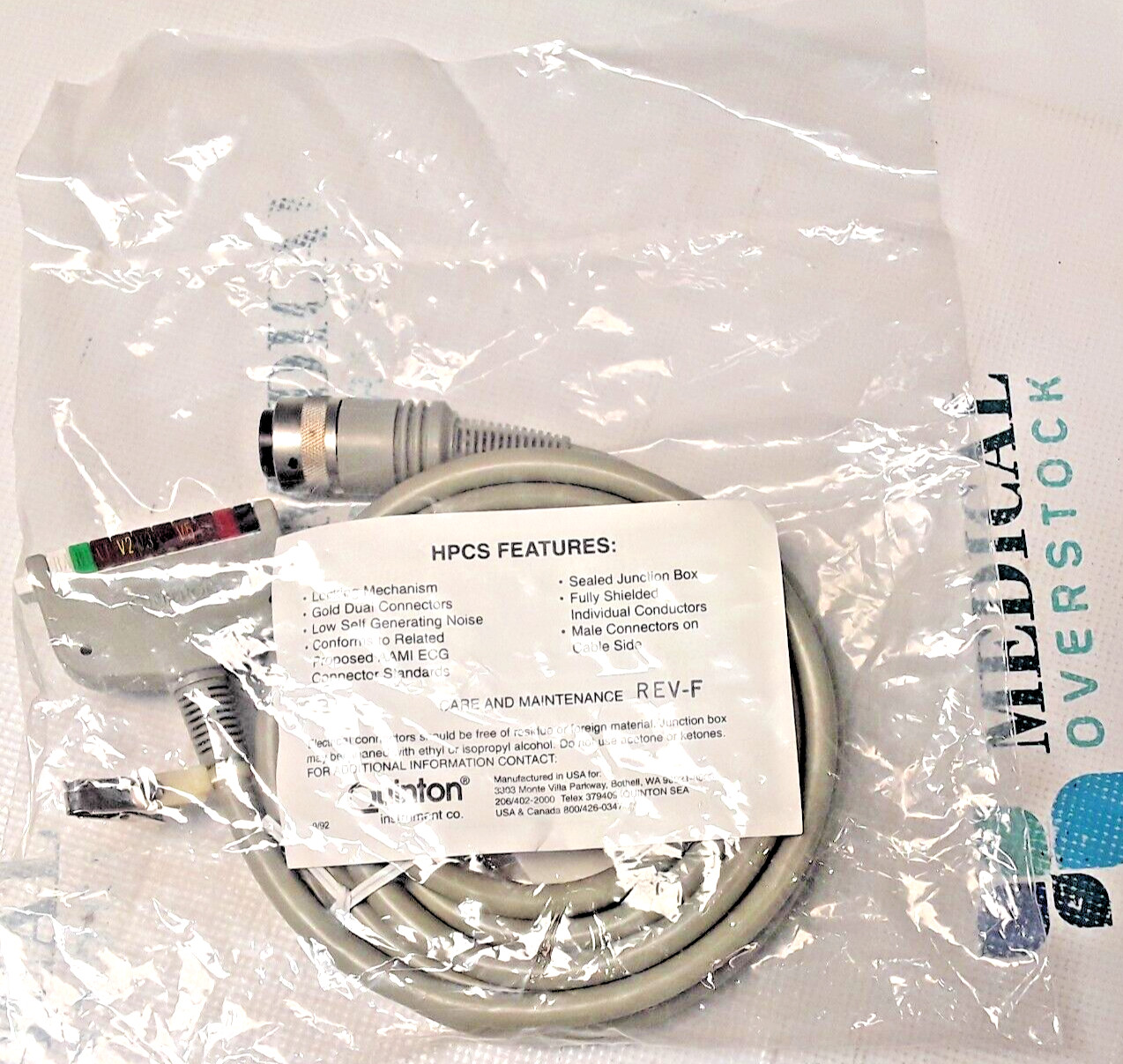 19420-003 - QUINTON - 10 LEAD ECG CABLE - SEALED - NEW