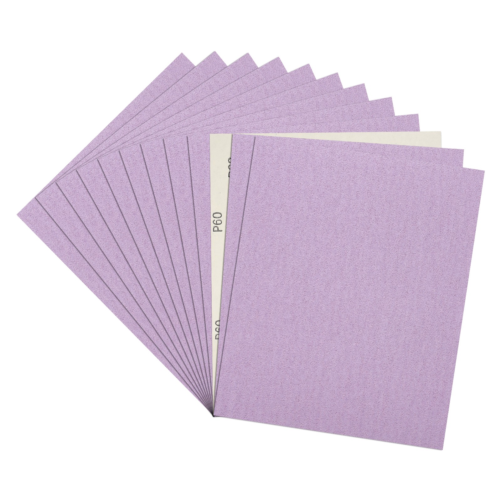 Sandpapers (9" x 11"/229mm x 279mm) 12 Sheet, 60 Grit Purple Sand Paper