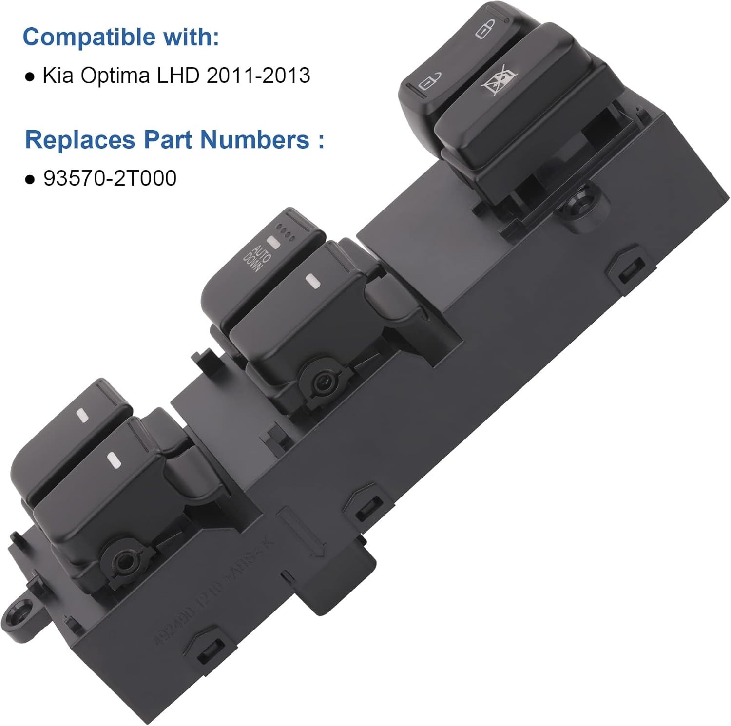 Main Window Switch Power Control Button Compatible with Kia Optima LHD 2011 2012