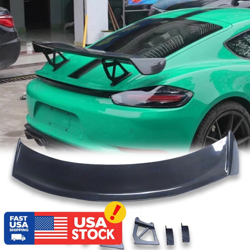 Carbon Fiber GT4 Style Rear Spoiler Wing For Porsche 718 981 987 Boxster Cayman