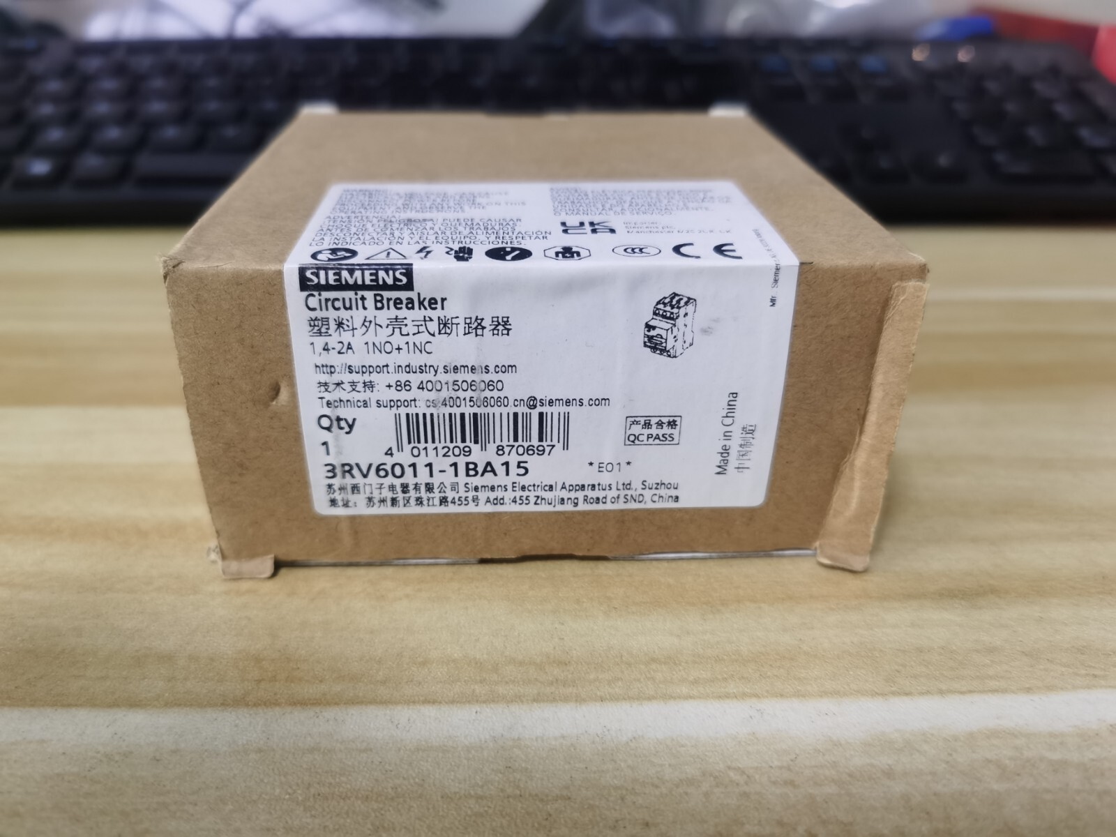 1PC New Siemens 3RV6011-1BA15 3RV60111BA15 1.4-2.0A Circuit Breaker In Box Brand