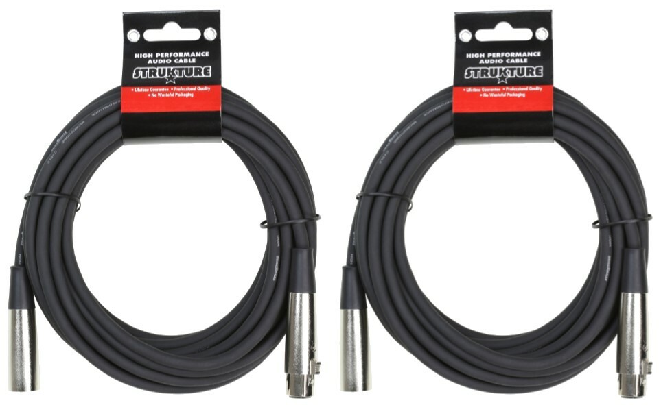2 Pack Strukture XLR - 20' Pro Series 7 MM Microphone Cable, PRO20M7-2PK