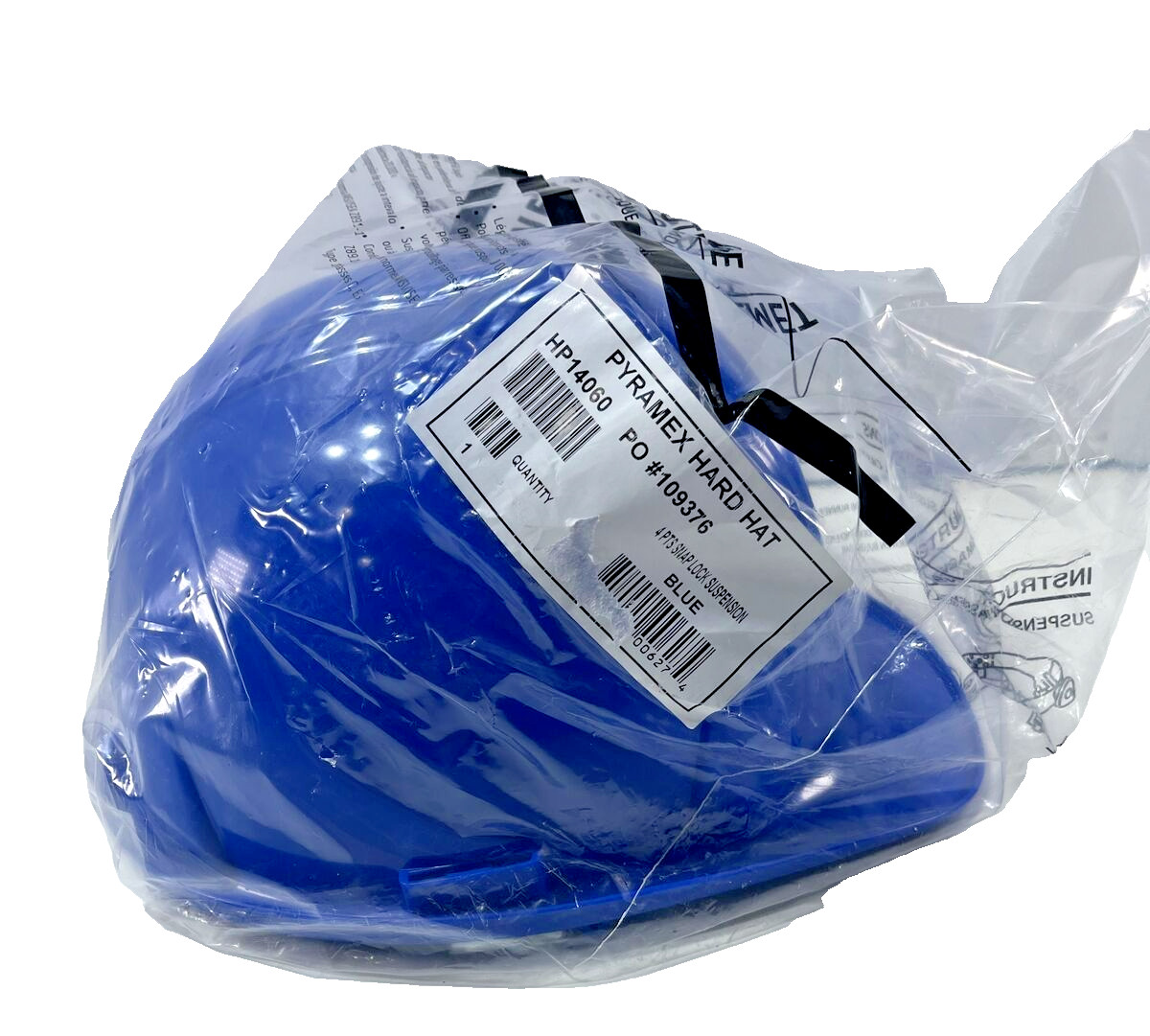 NEW PYRAMEX Construction Hard Hat HP14060 4 Point Snap Lock Suspension Blue