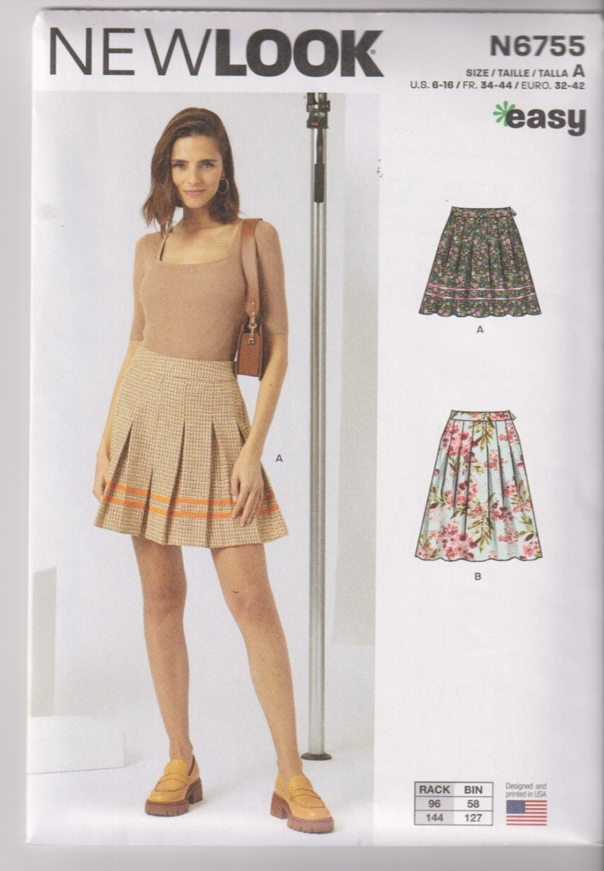 6755 NEW LOOK - Inverted Pleat SKIRT - Sz 6/ 8/10/12/14/16