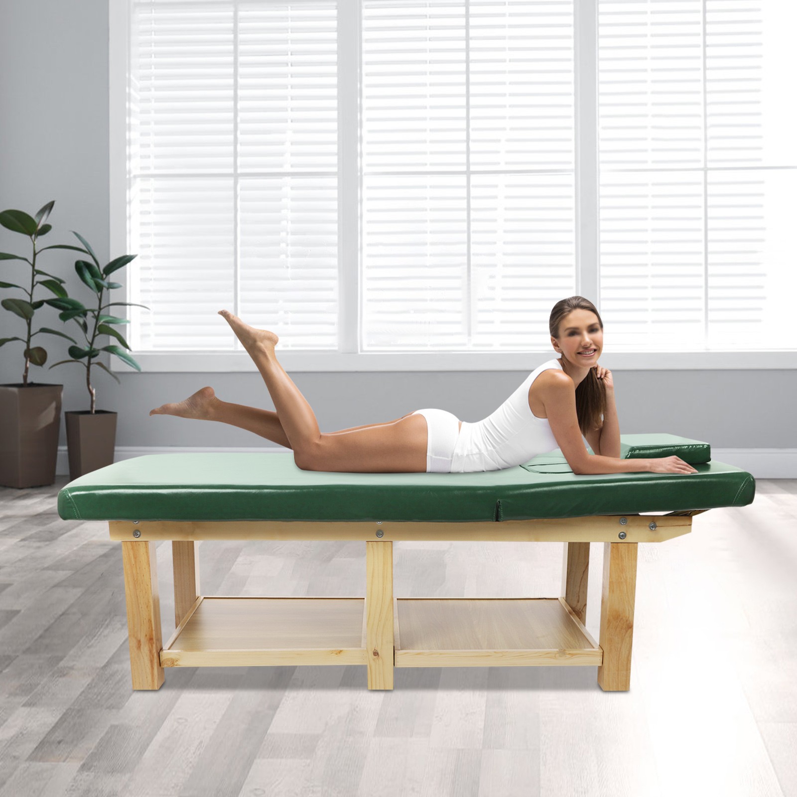 Wide Massage Bed Physical Treatment Bed Spa Facial Bed Free Standing Rectangular