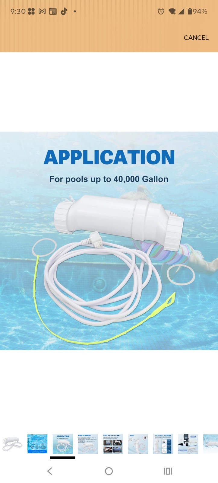 40000 Gallons W3T-Cell-15 Fit For Hayward Swimming Pool Salt Chlorine Generator