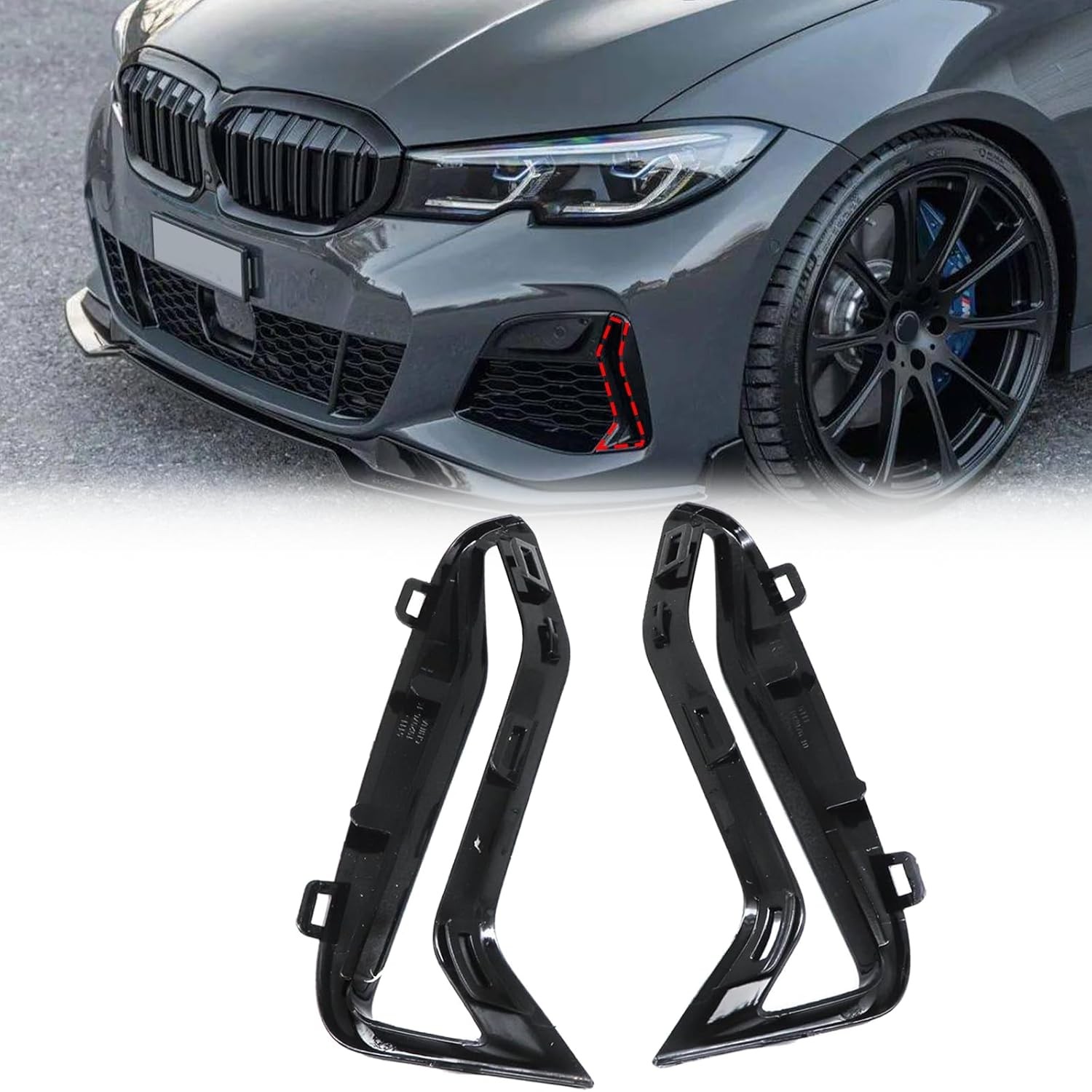 Front Bumper Side Grill Trim Pair For BMW G20 G21 M340i 51118093301 51118093302