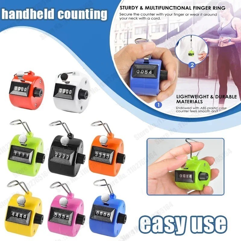 Handheld Tally Counter,4 Digit Lap Counter, Manual Mechanical Clicker